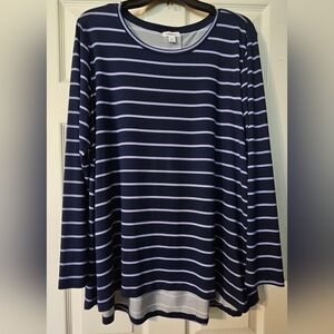 Westport Classic Navy and White Striped Shirt